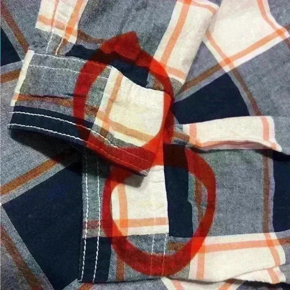 Cherokee Brand Long Sleeve Dress Shirt Blue / Orange Size 6/7 A0019 - Picture 4 of 4